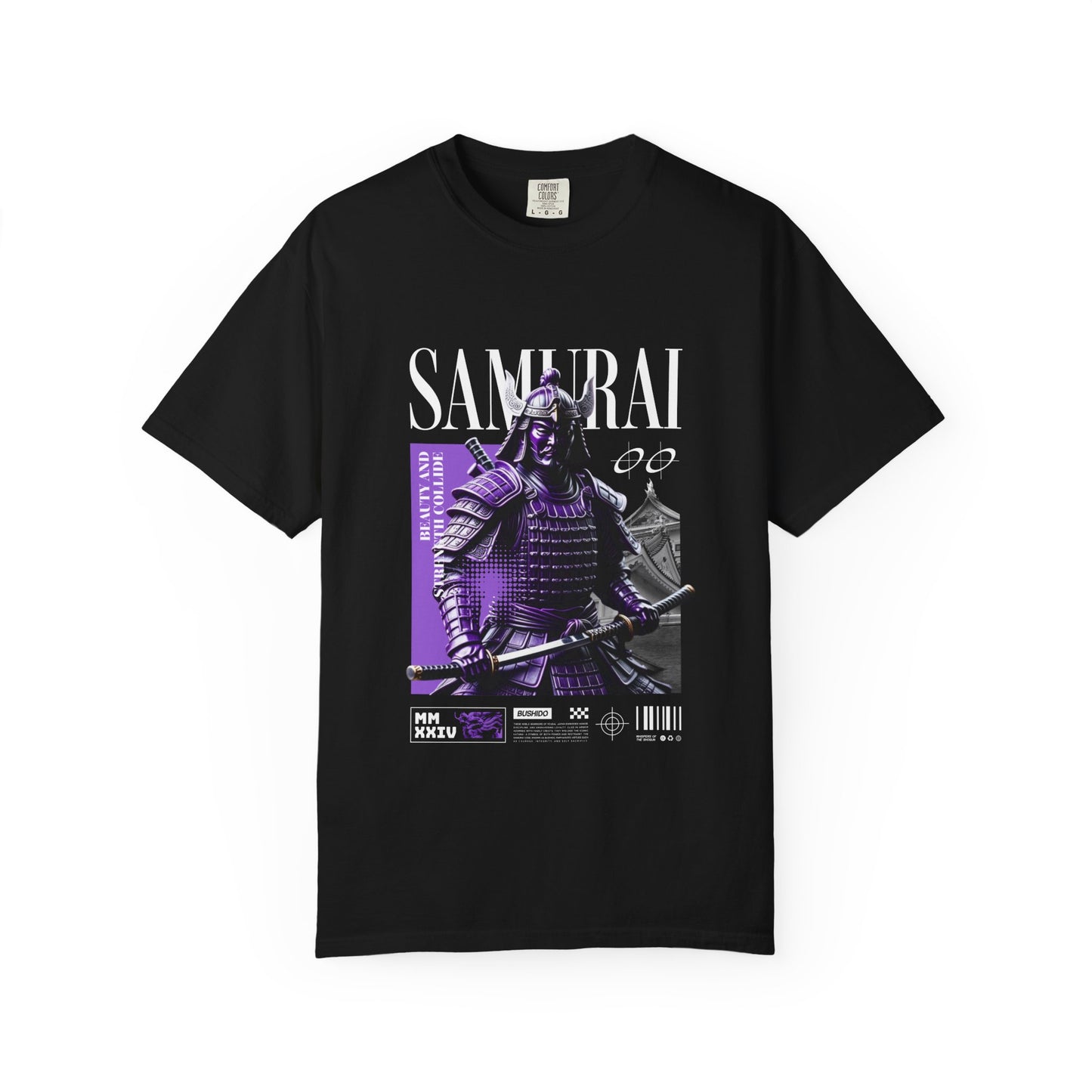 Samurai Graphic T-Shirt — Vintage Armor Design with 'SAMURAI' Text