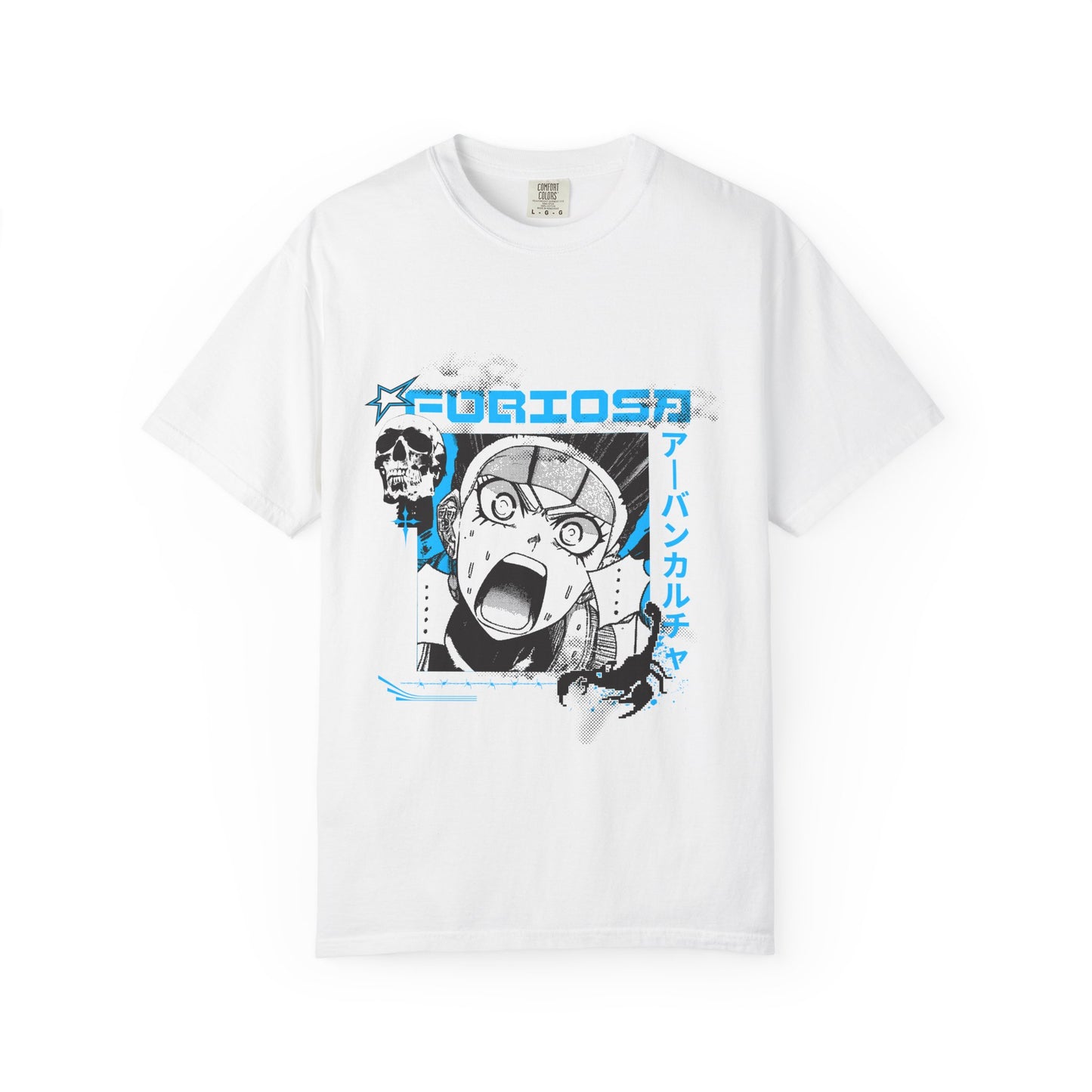 Anime Graphic T-Shirt — 'FURIOSA' Cyberpunk Manga Design