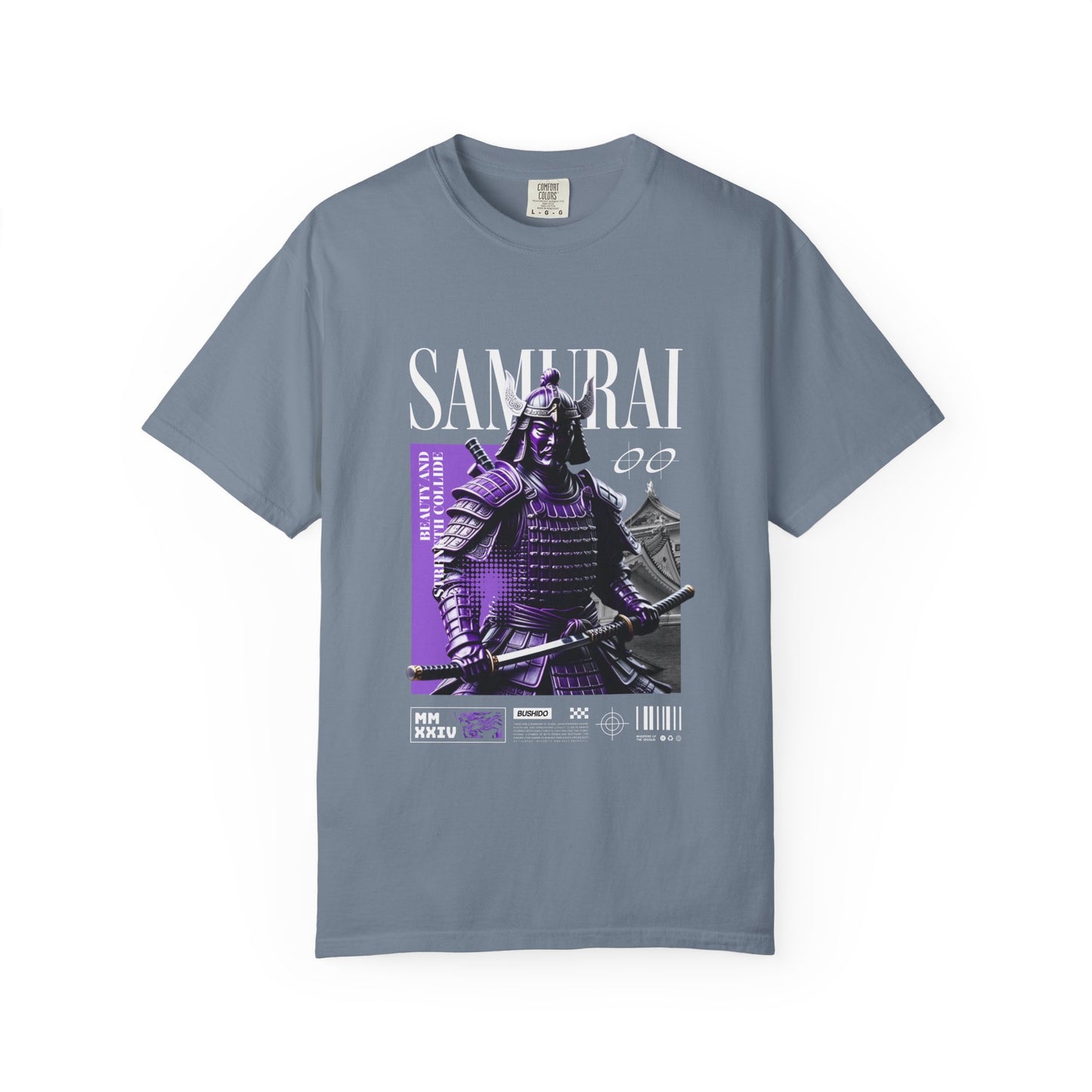 Samurai Graphic T-Shirt — Vintage Armor Design with 'SAMURAI' Text
