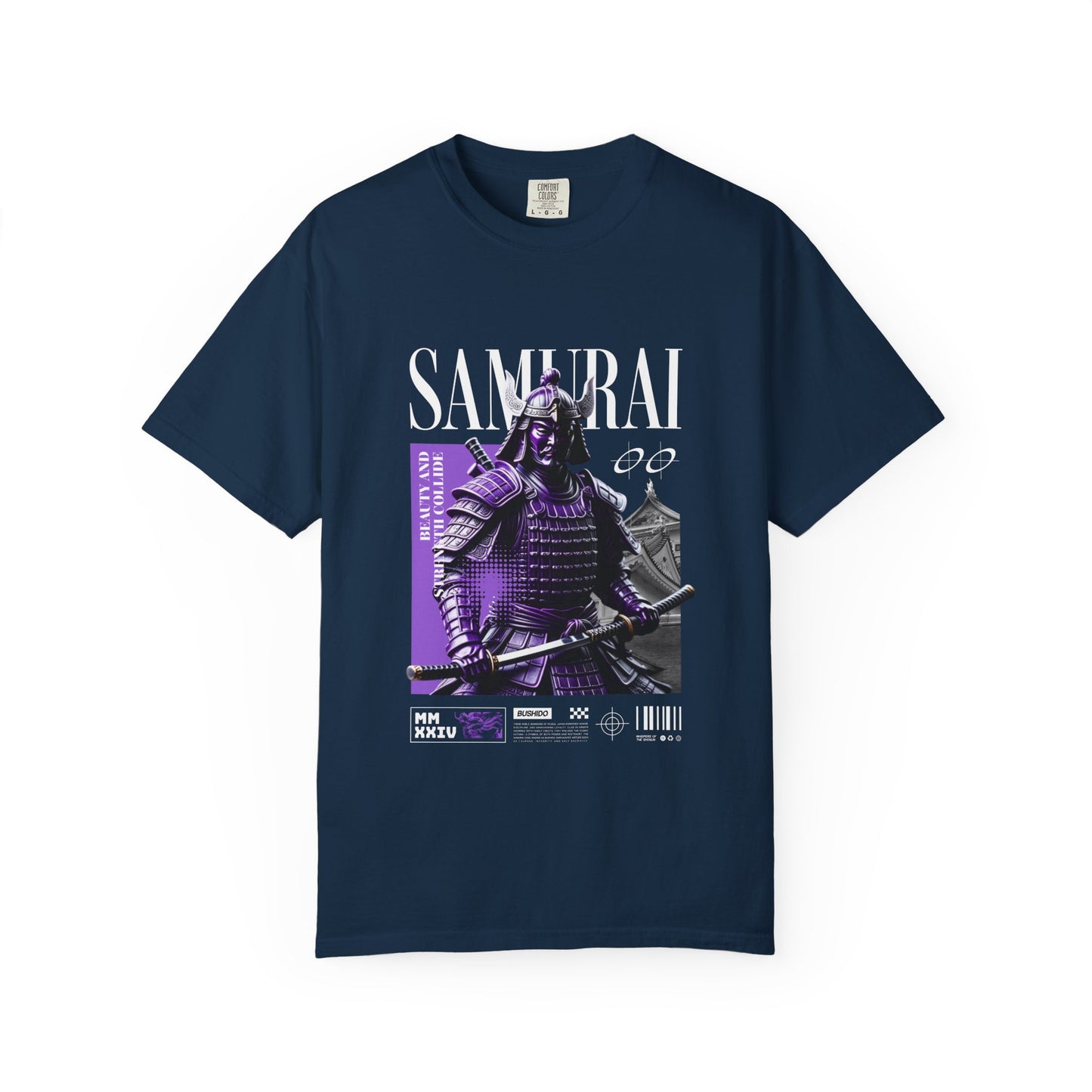 Samurai Graphic T-Shirt — Vintage Armor Design with 'SAMURAI' Text