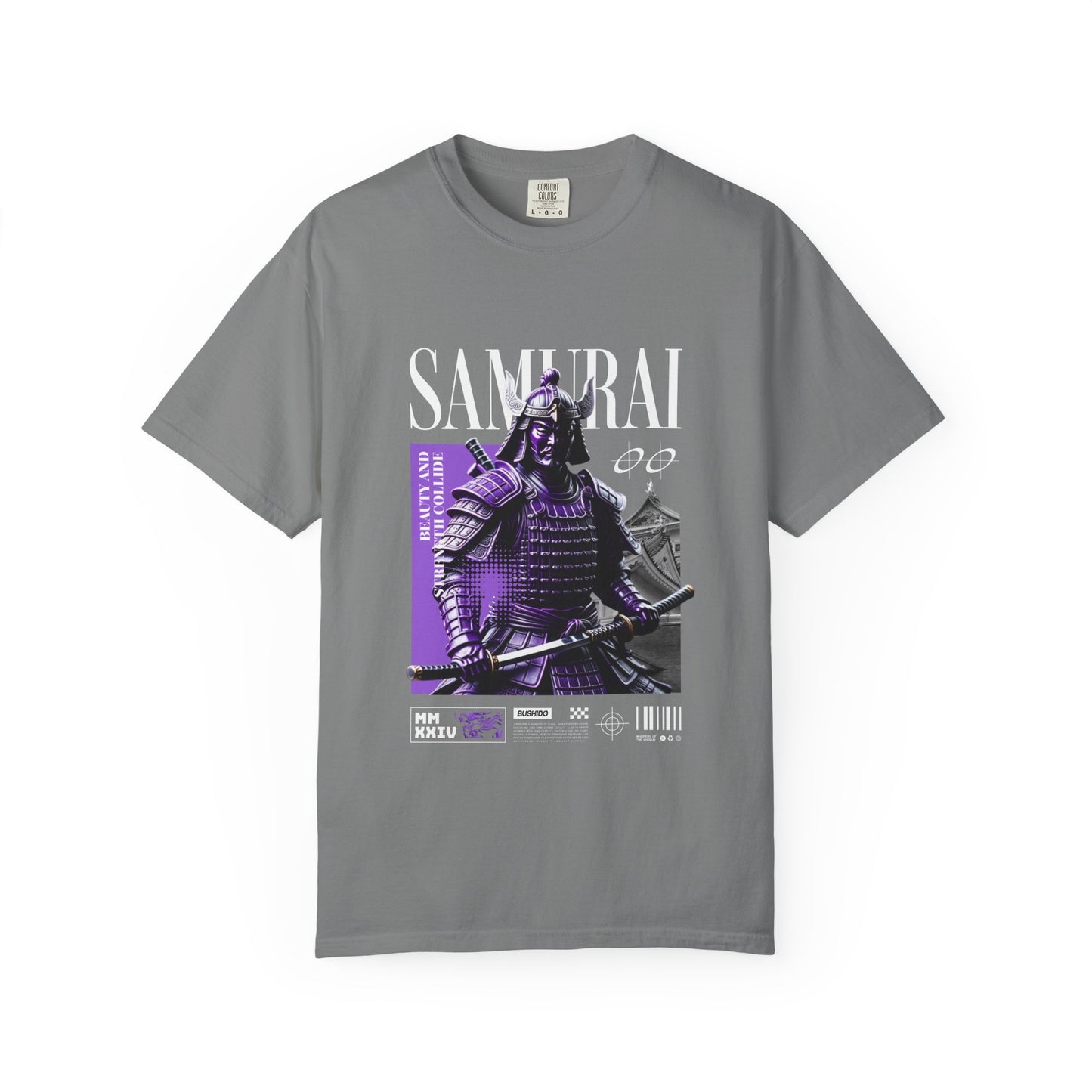 Samurai Graphic T-Shirt — Vintage Armor Design with 'SAMURAI' Text
